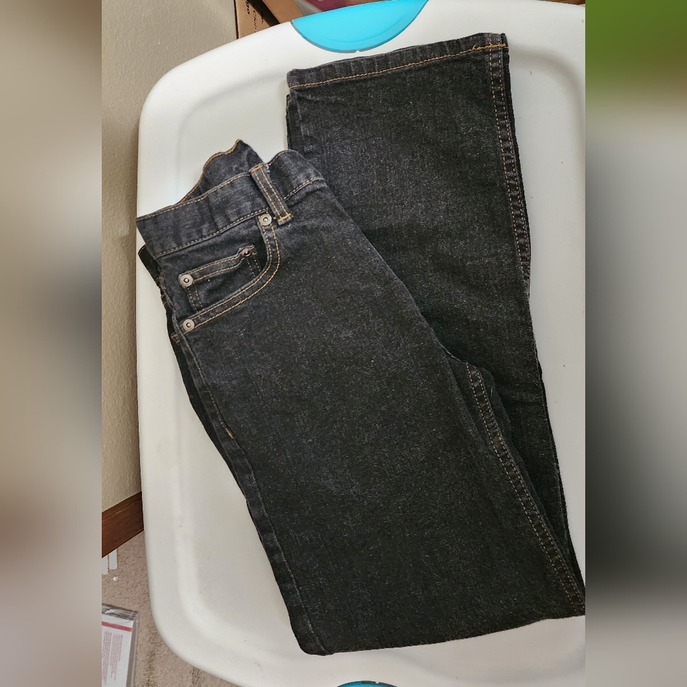 Black/gray Denim Long Jeans - Picture 3 of 5